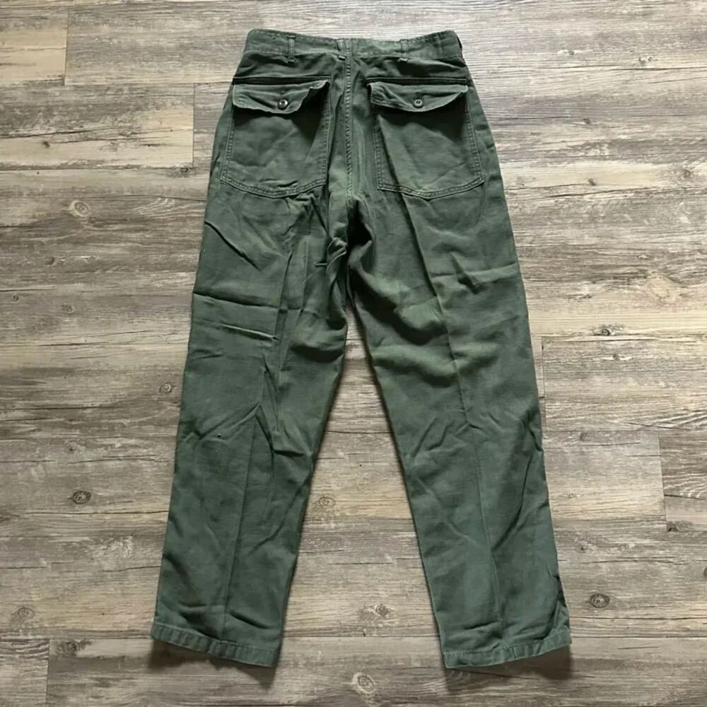 Vintage 70s Military Og-107 Hbt Trouser Pants Size 30… - Gem